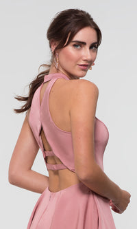  Satin Short Homecoming Party Dress with Pockets