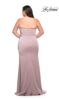  La Femme Long Strapless Plus-Size Formal Gown
