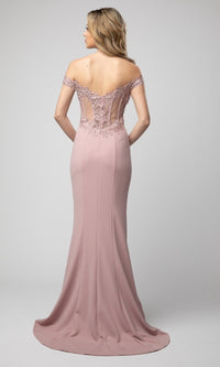  Mermaid Off-the-Shoulder Shail K Long Prom Dress