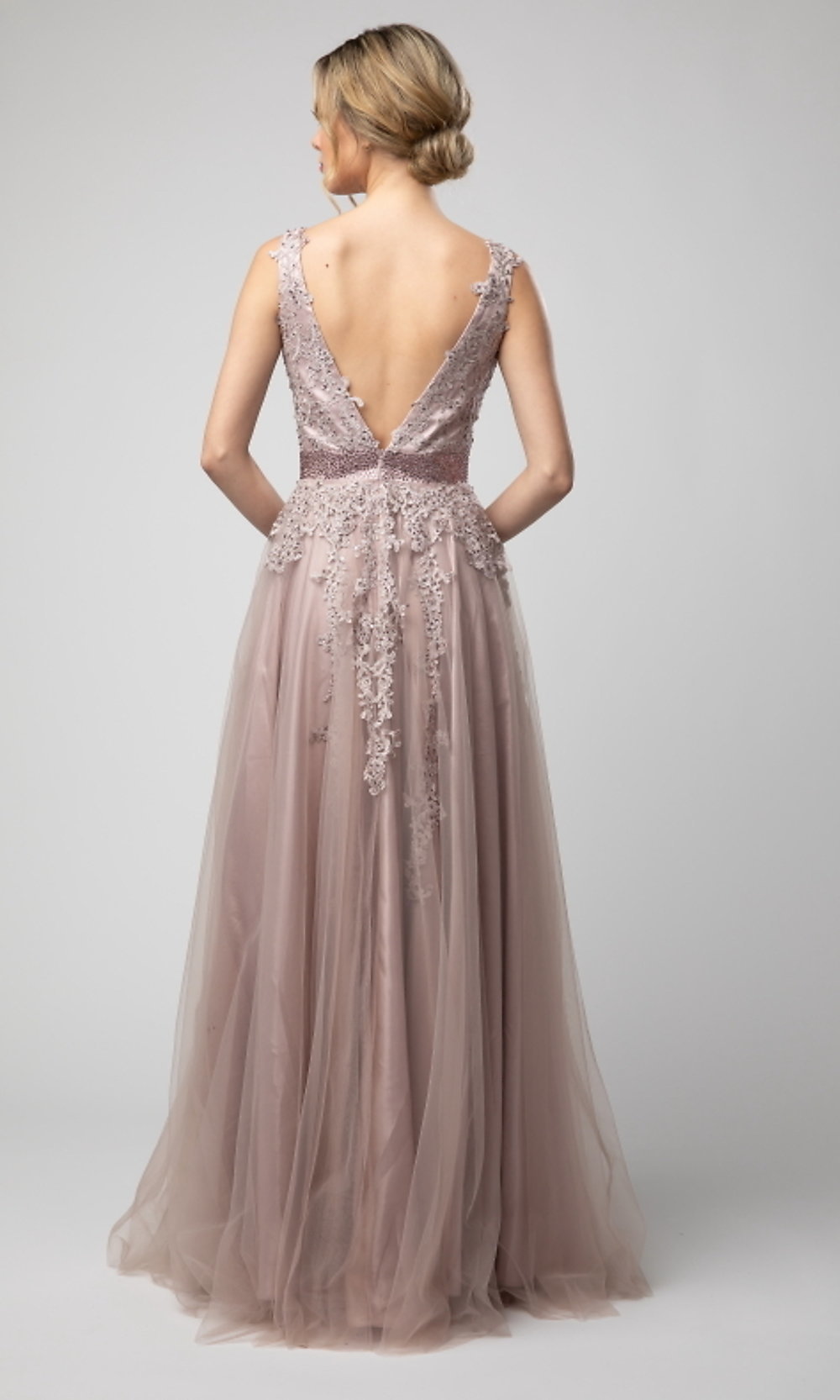  V-Neck Long Embroidered Shail K Formal Prom Dress