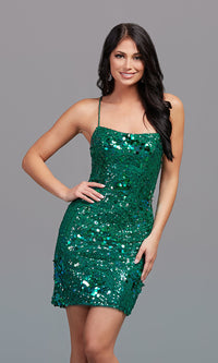 Mermaid Short Sequin Homecoming Dress in Mermaid Green