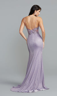  PromGirl Illusion-Bodice Long Glitter Prom Dress