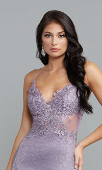 PromGirl Illusion-Bodice Long Glitter Prom Dress