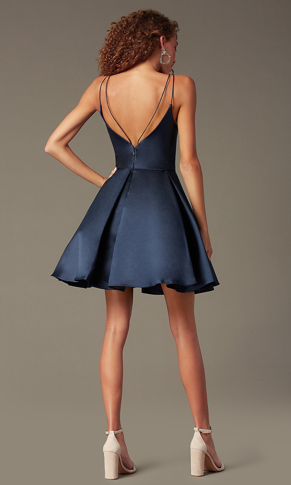  Semi-Formal A-Line Alyce Homecoming Dress in Satin