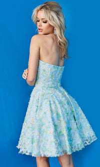  Strapless Short Jovani Party Dress with Pockets