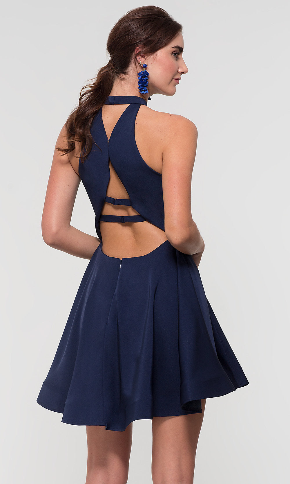  Satin Short Homecoming Party Dress with Pockets