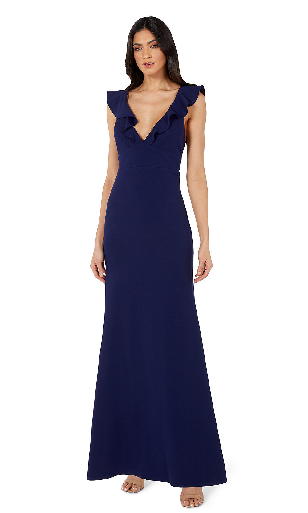 Navy Navy Blue Simple Long Formal Gown 10982 by Jump