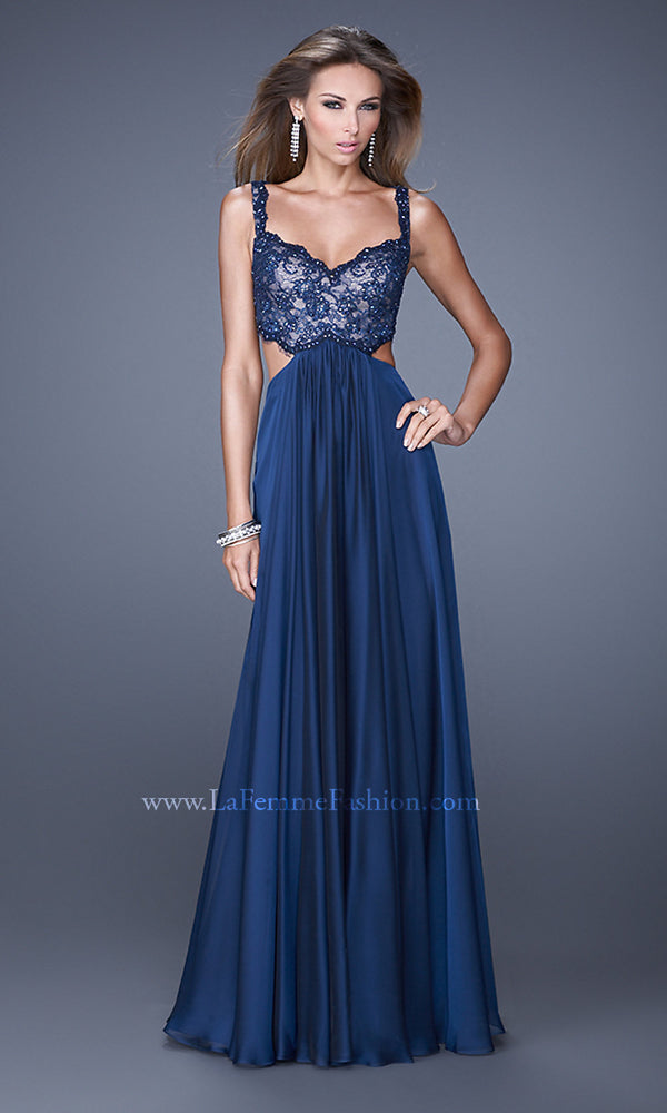 Wide-Cut Evasé Dress with Thin Straps