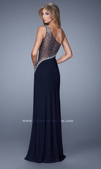  La Femme One-Shoulder Long A-Line Prom Dress
