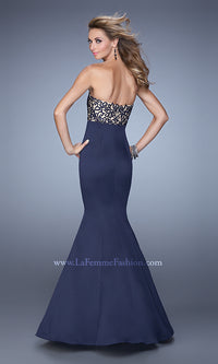  La Femme Strapless Sweetheart Mermaid Prom Dress