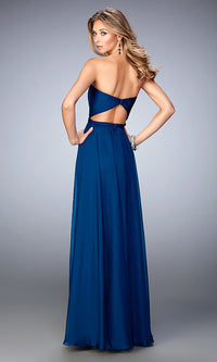  La Femme Floor Length Strapless Gown