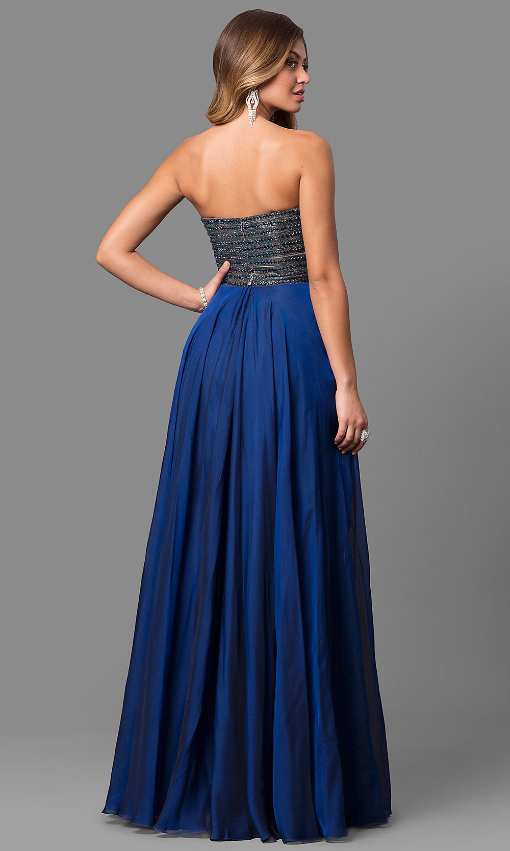  La Femme Long Strapless Prom Dress