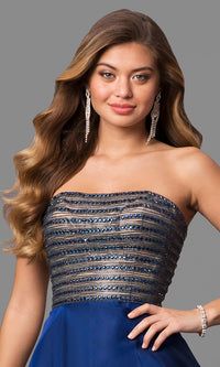  La Femme Long Strapless Prom Dress