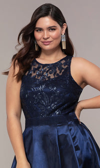  Simply Plus-Size High-Low Prom Dress with Sequins