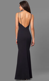  Formal V-Neck Long Prom Dress with Open Back