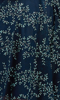  Glitter-Print Navy Knee-Length Homecoming Dress