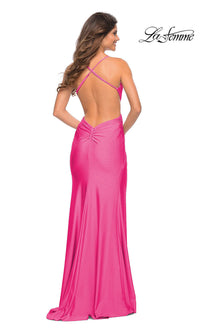  Open-Back La Femme Long Prom Dress with Beading