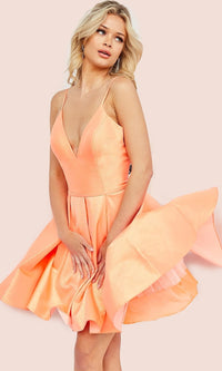 Orange Orange Jovani Short A-Line Homecoming Dress