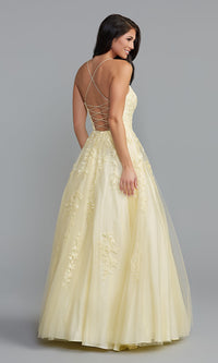  Long Ball Gown Prom Dress with Corset Back