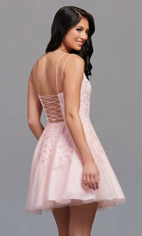  Short Prom Dress with Beaded Embroidery