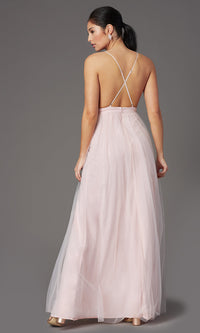 Open-Back Long Tulle Formal Prom Dress by PromGirl