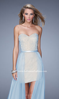  La Femme Strapless Sweetheart High-Low Prom Dress