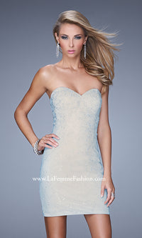  La Femme Strapless Sweetheart High-Low Prom Dress