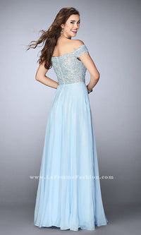  Lace Off-the-Shoulder Long Prom Dress