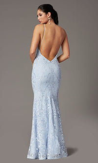  Backless Powder Blue Long Prom Dress by PromGirl