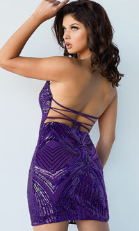  Strapless Sequin Short Cocktail Dress by Jovani