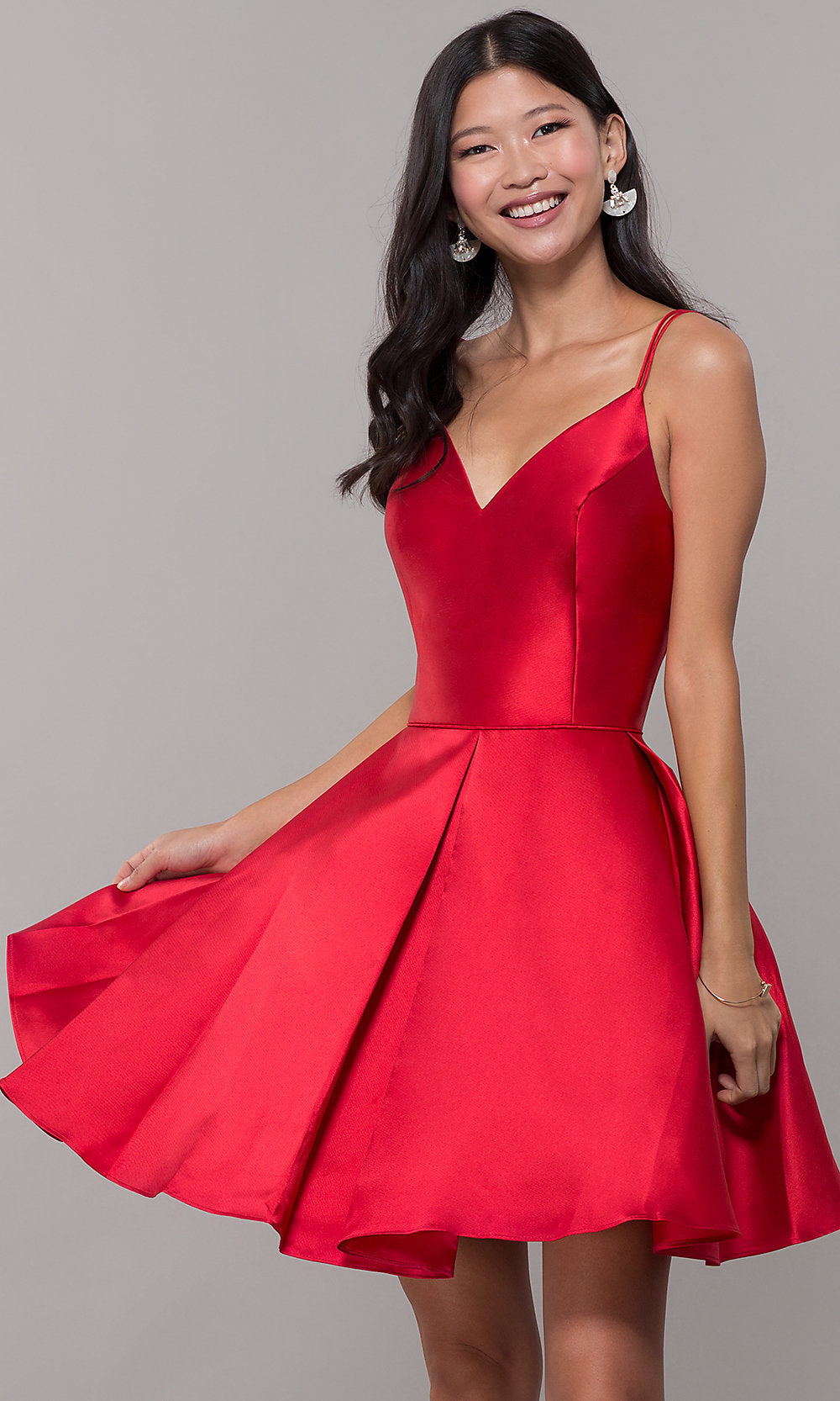  Semi-Formal A-Line Alyce Homecoming Dress in Satin