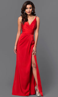  Faviana Long V-neck Prom Dress