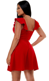  Jump Cap-Sleeve Short Cocktail Party Dress