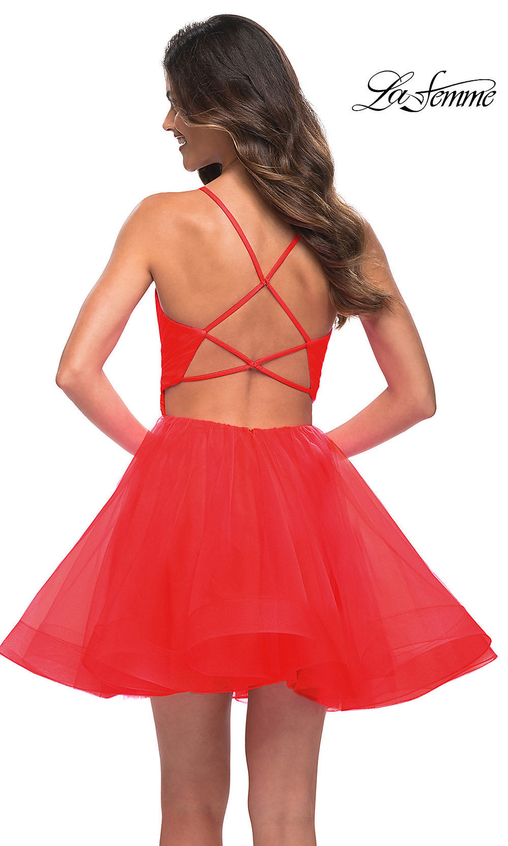  La Femme Short Fit-and-Flare Homecoming Dress
