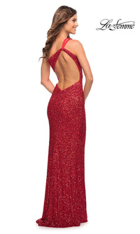  One-Shoulder Long La Femme Sequin Prom Dress