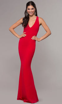 Red Mermaid-Style Long Prom Dress in Jersey Spandex
