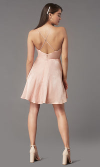  Pleated-Bodice Short Homecoming Dress by Simply