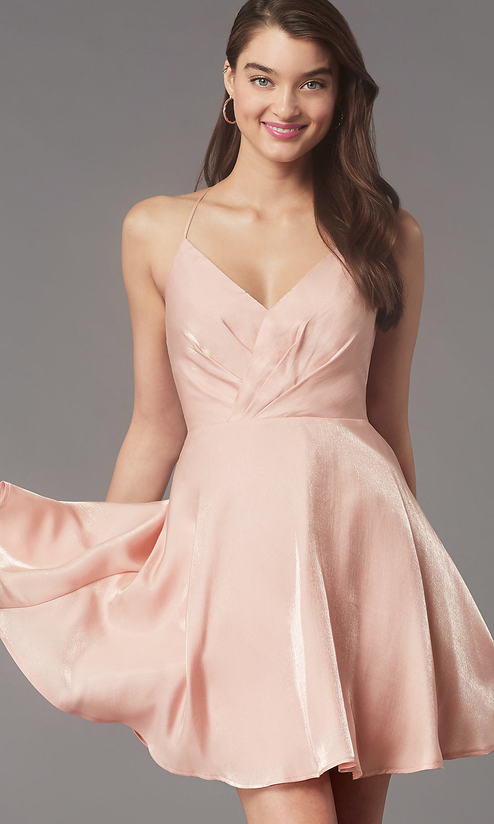 Rose Pleated-Bodice Short Homecoming Dress by Simply