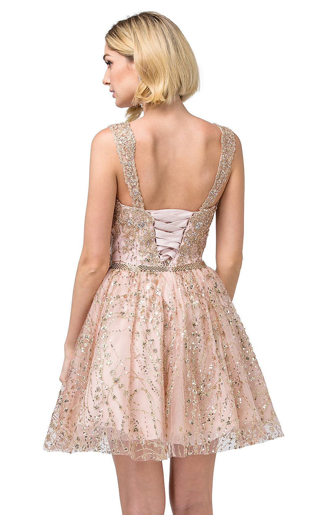 Short Glitter Corset-Back Homecoming Dress - PromGirl Burgundy / Large Short Glitter Corset-Back Homecoming Dress - PromGirl Burgundy / Large