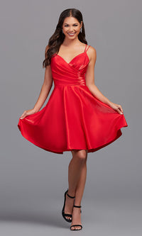  Strappy-Open-Back Short A-Line Homecoming Dress
