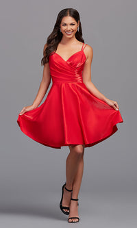  Strappy-Open-Back Short A-Line Homecoming Dress