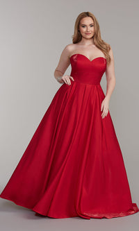  Strapless Sweetheart Long A-Line Prom Dress