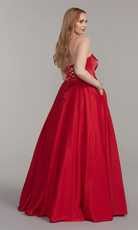  Strapless Sweetheart Long A-Line Prom Dress