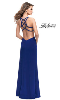  Beaded-Caged-Back La Femme Long Formal Dress
