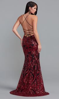  V-Neck Sequin Long Formal Dress for Prom