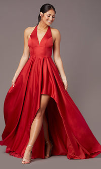 Ruby High-Low V-Neck Prom Dress by PromGirl