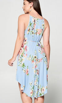  Floral-Print Plus-Size Wedding-Guest Party Dress