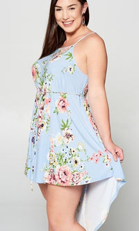  Floral-Print Plus-Size Wedding-Guest Party Dress