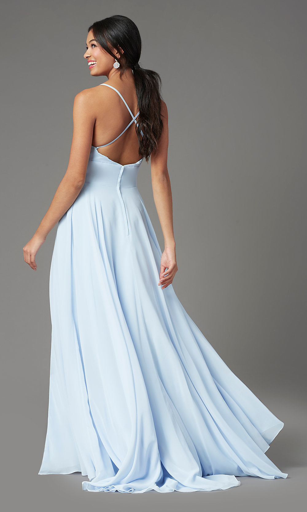  PromGirl Long Chiffon Formal Prom Dress with Train