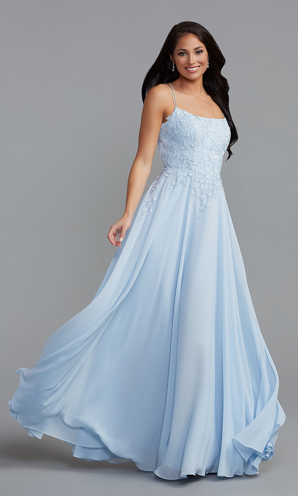  Strappy-Open-Back Long A-Line Prom Dress